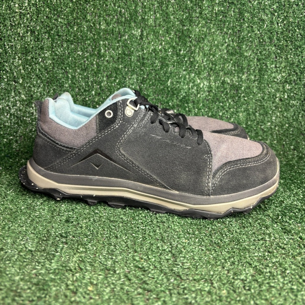 Altra Lone Peak Alpine Suede Trail Hiking Sneakers Black Gray Womens Size 9.5